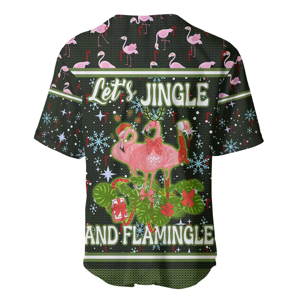 Lets Jingle And Flamingle Christmas Baseball Jersey Funny Xmas Holiday Patterns - Wonder Print Shop