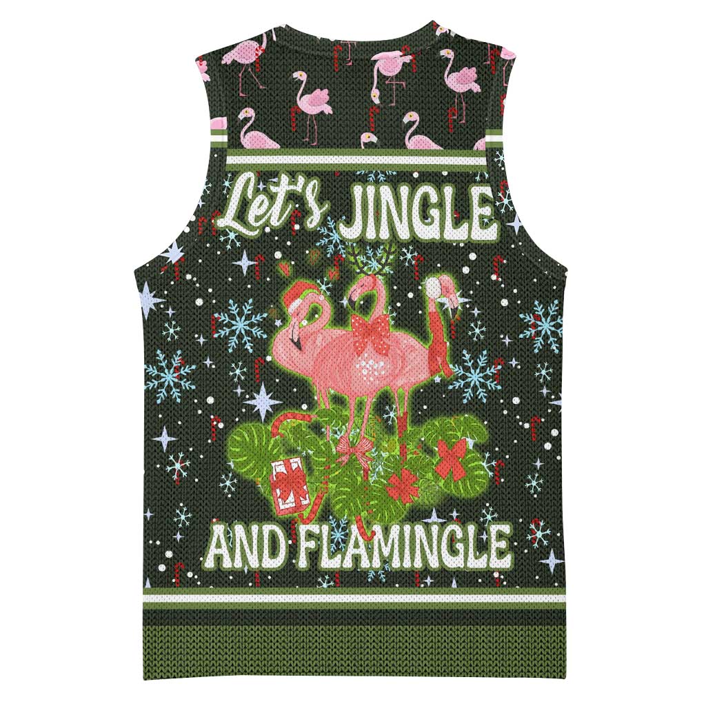 Lets Jingle And Flamingle Christmas Basketball Jersey Funny Xmas Holiday Patterns - Wonder Print Shop