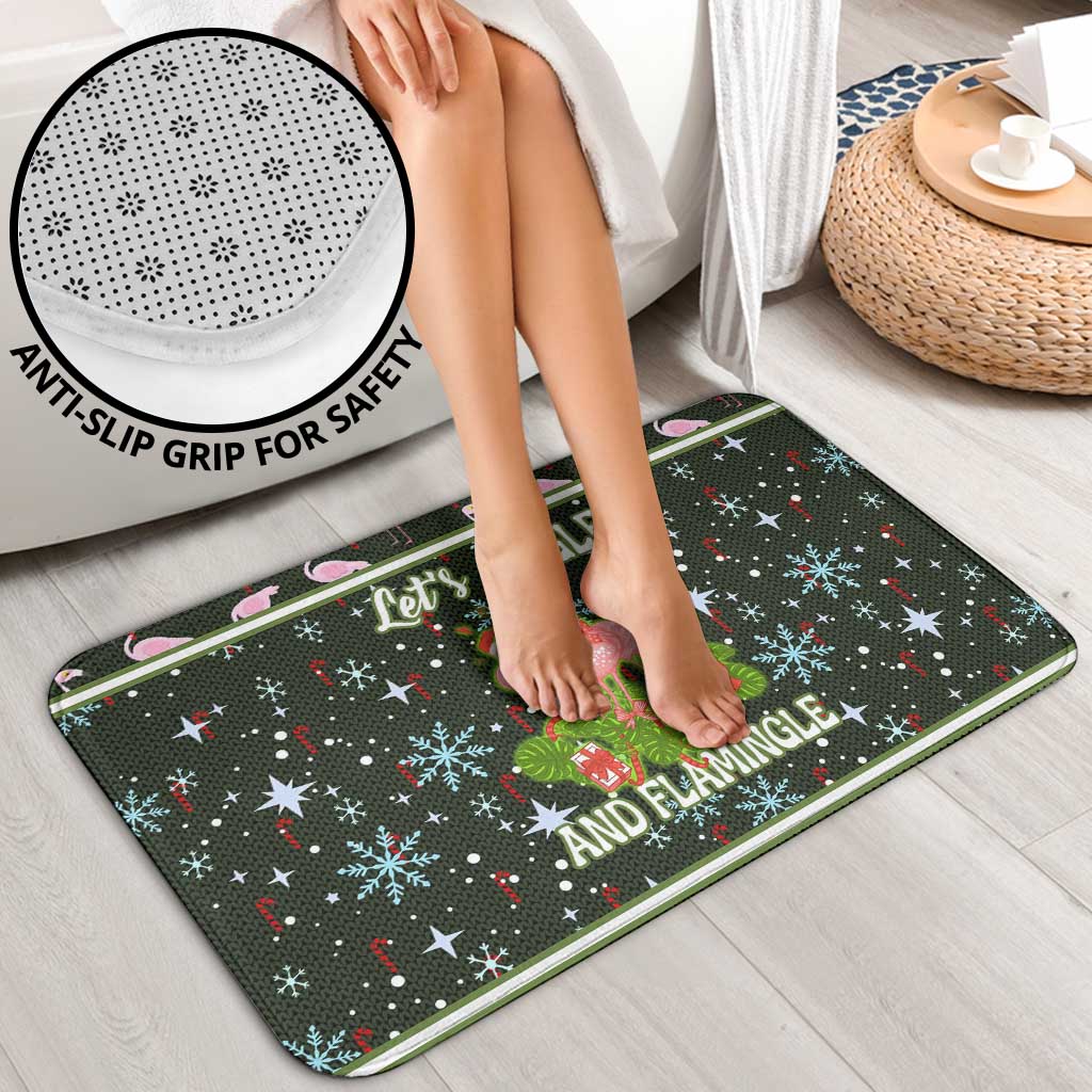 Lets Jingle And Flamingle Christmas Bathroom Set Funny Xmas Holiday Patterns - Wonder Print Shop