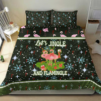 Lets Jingle And Flamingle Christmas Bedding Set Funny Xmas Holiday Patterns - Wonder Print Shop