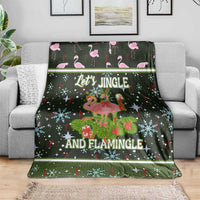 Lets Jingle And Flamingle Christmas Blanket Funny Xmas Holiday Patterns - Wonder Print Shop