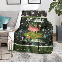 Lets Jingle And Flamingle Christmas Blanket Funny Xmas Holiday Patterns - Wonder Print Shop