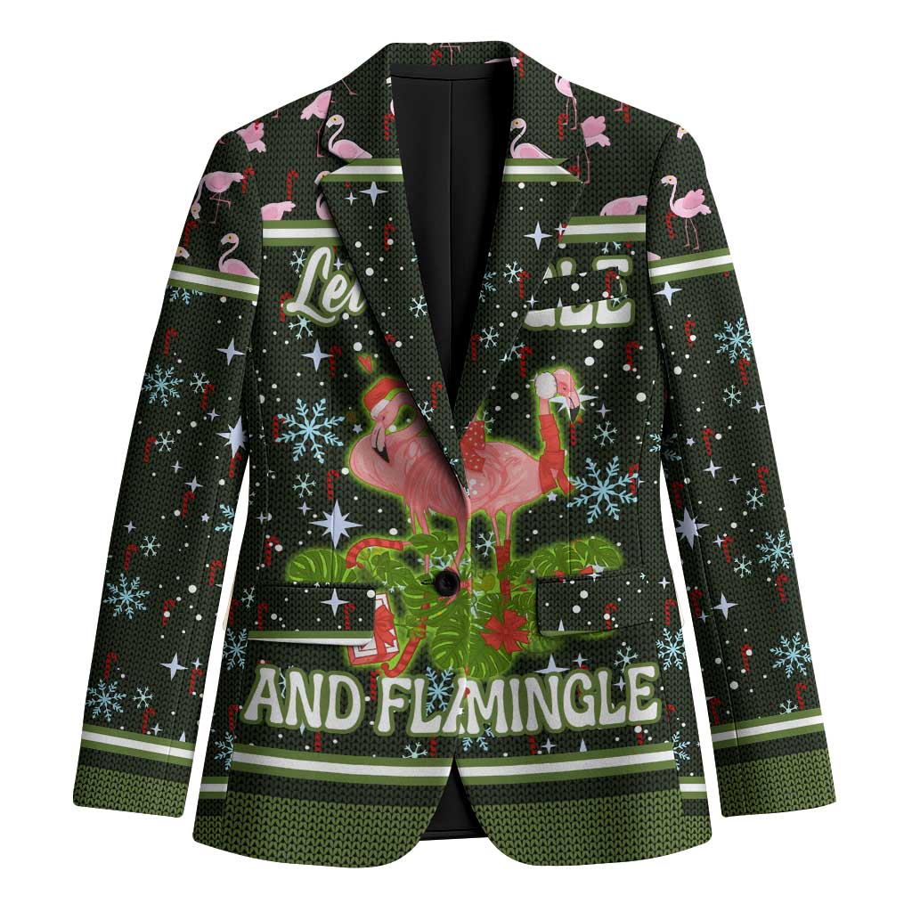 Lets Jingle And Flamingle Christmas Blazer Funny Xmas Holiday Patterns - Wonder Print Shop