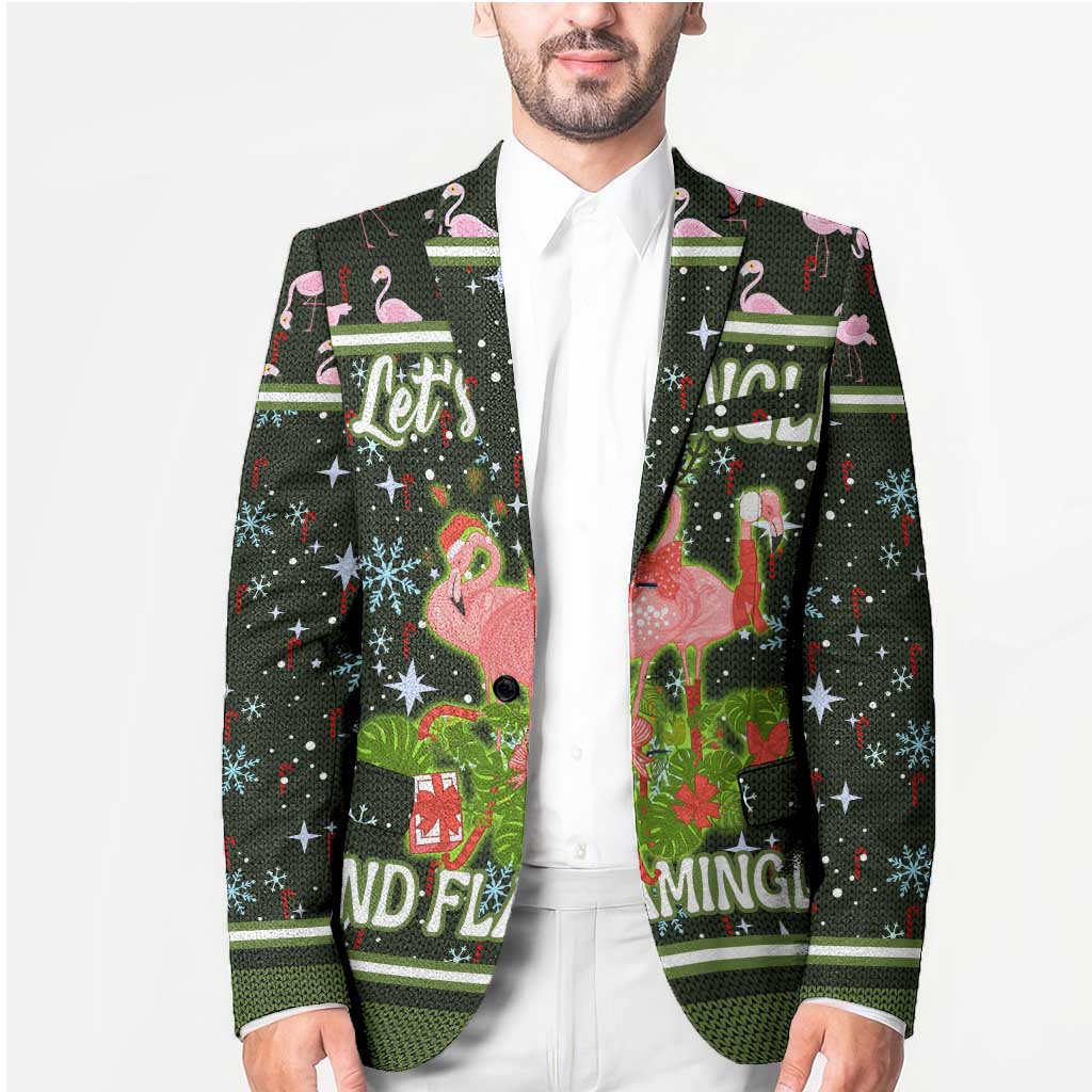 Lets Jingle And Flamingle Christmas Blazer Funny Xmas Holiday Patterns - Wonder Print Shop