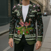 Lets Jingle And Flamingle Christmas Blazer Funny Xmas Holiday Patterns - Wonder Print Shop