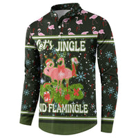 Lets Jingle And Flamingle Christmas Button Sweatshirt Funny Xmas Holiday Patterns - Wonder Print Shop
