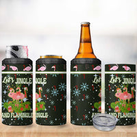 Lets Jingle And Flamingle Christmas 4 in 1 Can Cooler Tumbler Funny Xmas Holiday Patterns - Wonder Print Shop