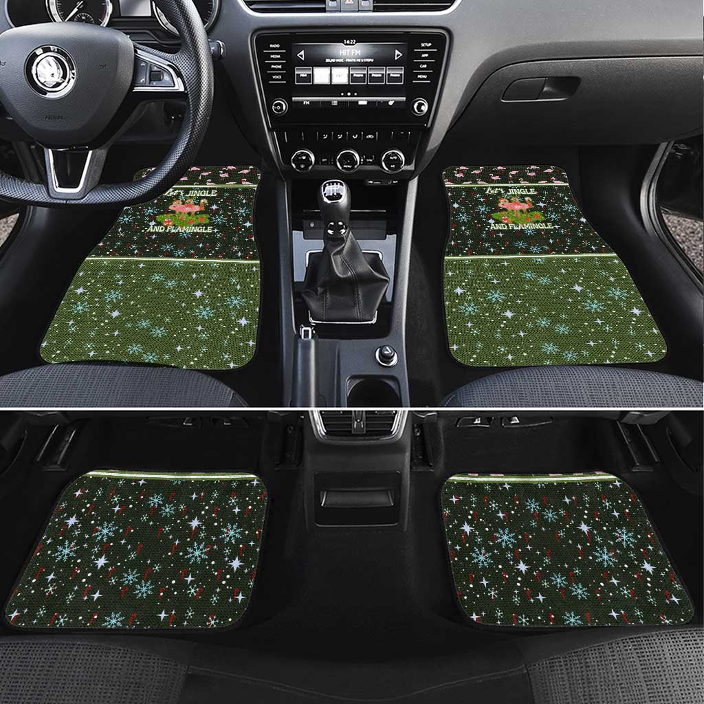 Lets Jingle And Flamingle Christmas Car Mats Funny Xmas Holiday Patterns - Wonder Print Shop
