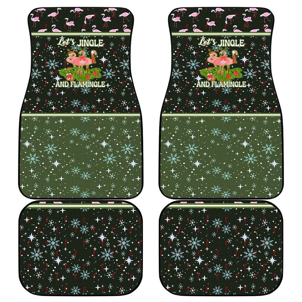 Lets Jingle And Flamingle Christmas Car Mats Funny Xmas Holiday Patterns - Wonder Print Shop