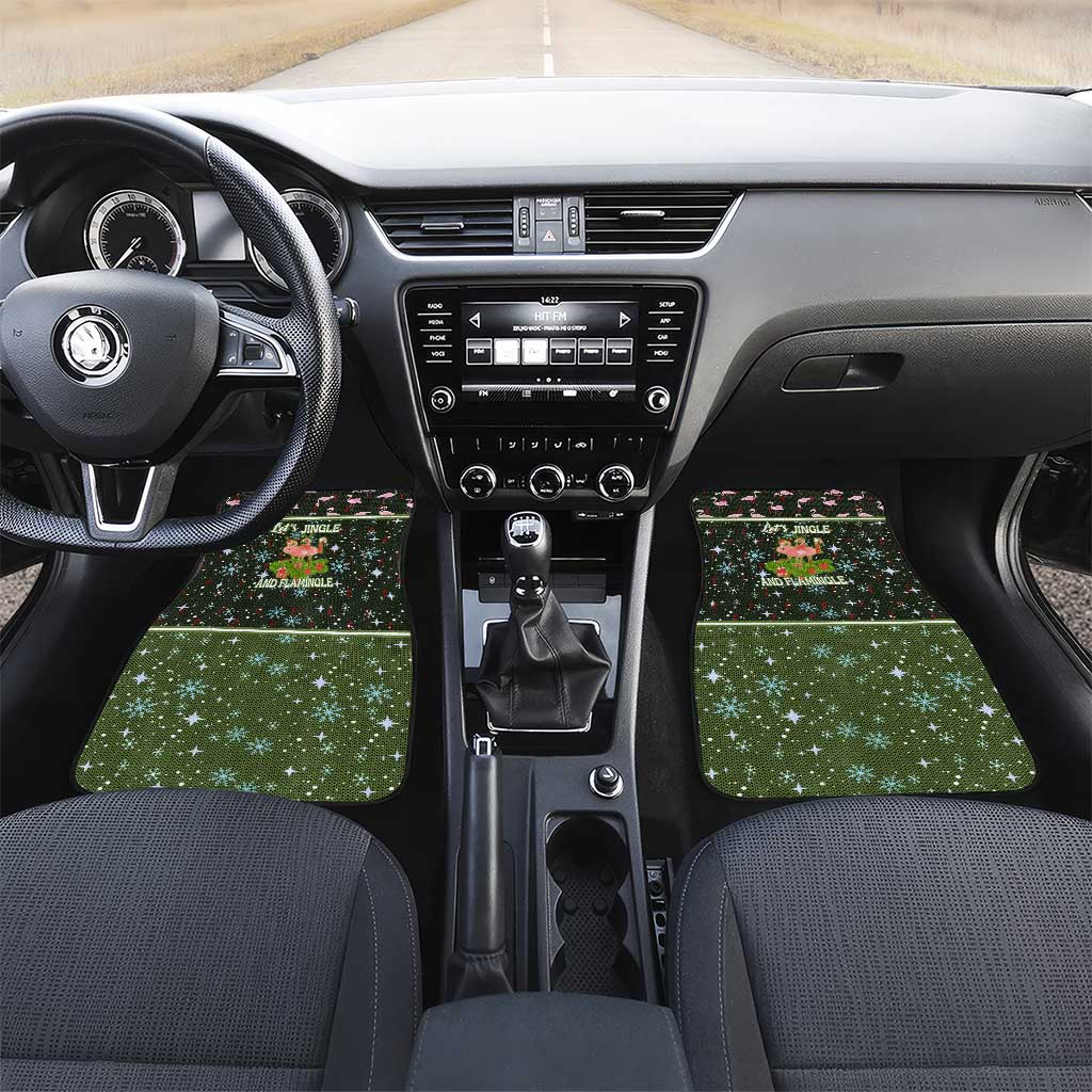 Lets Jingle And Flamingle Christmas Car Mats Funny Xmas Holiday Patterns - Wonder Print Shop