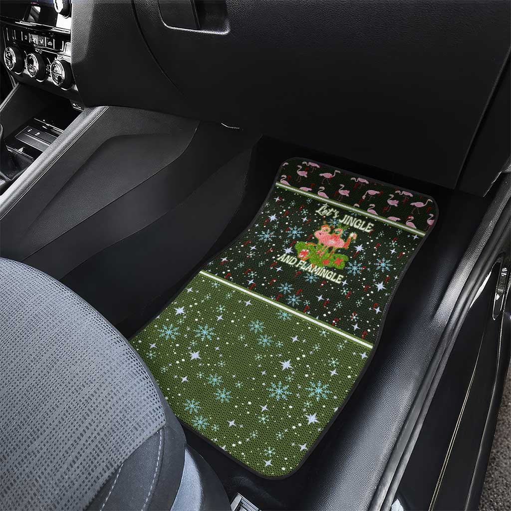 Lets Jingle And Flamingle Christmas Car Mats Funny Xmas Holiday Patterns - Wonder Print Shop
