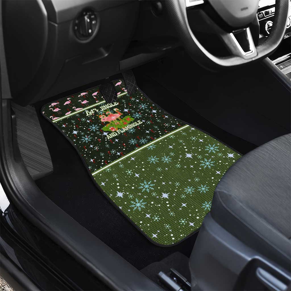 Lets Jingle And Flamingle Christmas Car Mats Funny Xmas Holiday Patterns - Wonder Print Shop