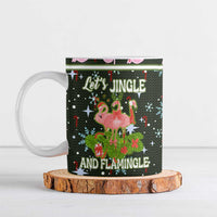 Lets Jingle And Flamingle Christmas Ceramic Mug Funny Xmas Holiday Patterns - Wonder Print Shop