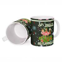 Lets Jingle And Flamingle Christmas Ceramic Mug Funny Xmas Holiday Patterns - Wonder Print Shop