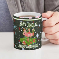 Lets Jingle And Flamingle Christmas Ceramic Mug Funny Xmas Holiday Patterns - Wonder Print Shop