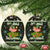 Lets Jingle And Flamingle Christmas Ceramic Ornament Funny Xmas Holiday Patterns - Wonder Print Shop
