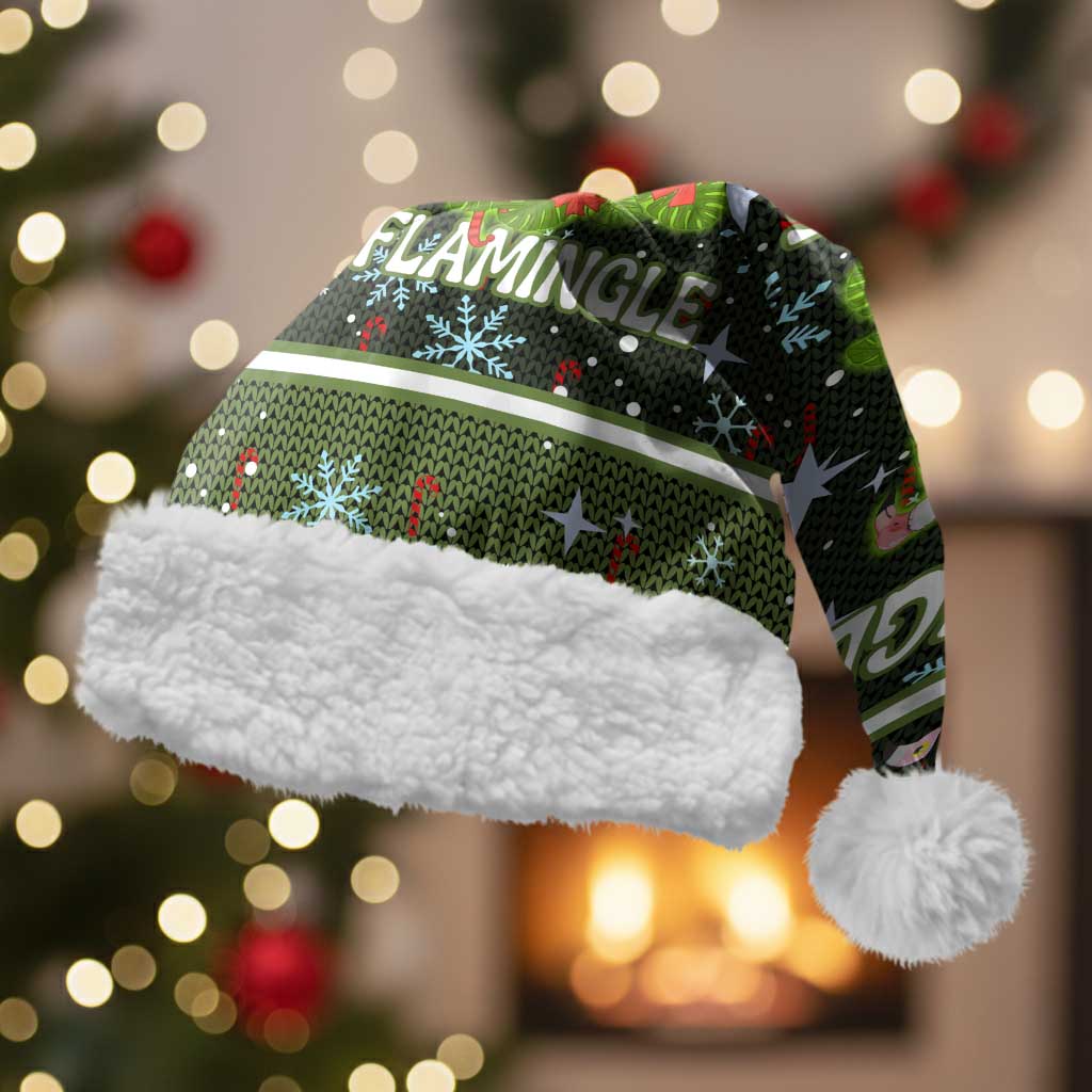 Lets Jingle And Flamingle Christmas Santa Hat Funny Xmas Holiday Patterns - Wonder Print Shop