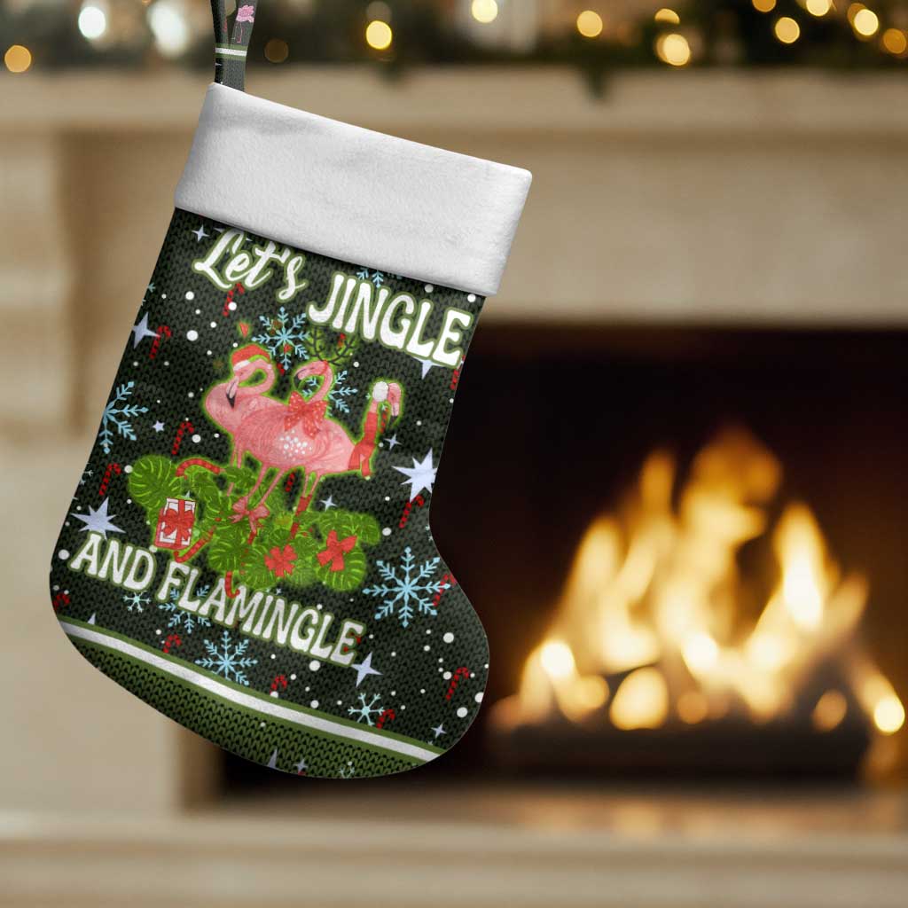 Lets Jingle And Flamingle Christmas Stocking Funny Xmas Holiday Patterns - Wonder Print Shop