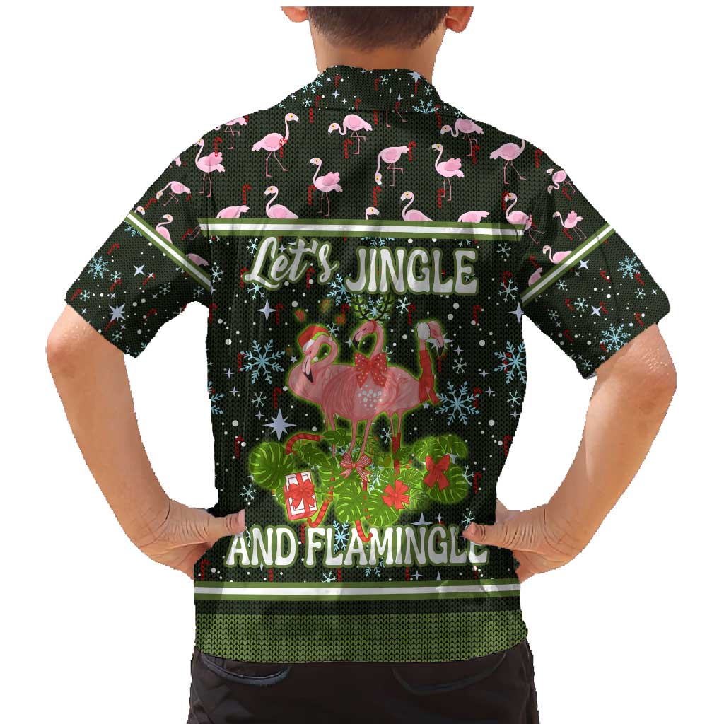 Lets Jingle And Flamingle Christmas Family Matching Mermaid Dress and Hawaiian Shirt Funny Xmas Holiday Patterns - Wonder Print Shop
