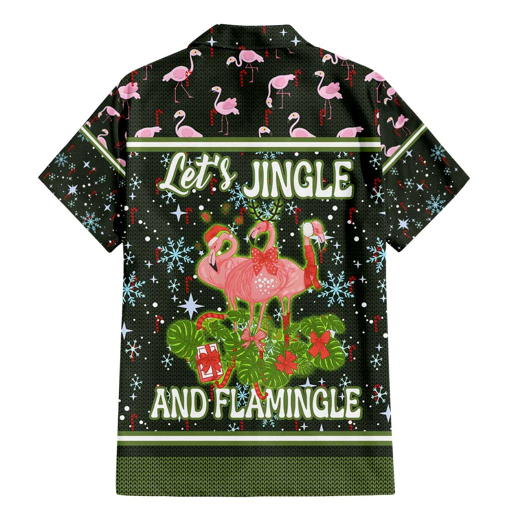 Lets Jingle And Flamingle Christmas Family Matching Mermaid Dress and Hawaiian Shirt Funny Xmas Holiday Patterns - Wonder Print Shop