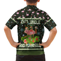 Lets Jingle And Flamingle Christmas Family Matching Off The Shoulder Long Sleeve Dress and Hawaiian Shirt Funny Xmas Holiday Patterns - Wonder Print Shop