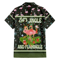 Lets Jingle And Flamingle Christmas Family Matching Short Sleeve Bodycon Dress and Hawaiian Shirt Funny Xmas Holiday Patterns - Wonder Print Shop
