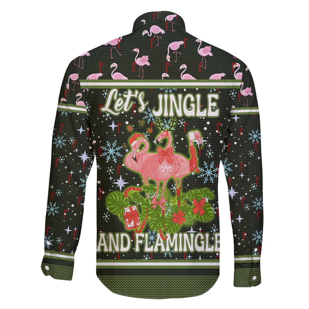 Lets Jingle And Flamingle Christmas Family Matching Short Sleeve Bodycon Dress and Hawaiian Shirt Funny Xmas Holiday Patterns - Wonder Print Shop