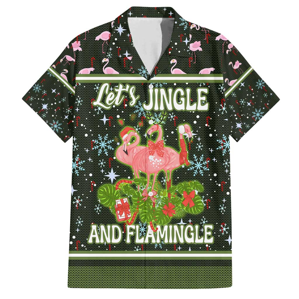 Lets Jingle And Flamingle Christmas Family Matching Summer Maxi Dress and Hawaiian Shirt Funny Xmas Holiday Patterns - Wonder Print Shop