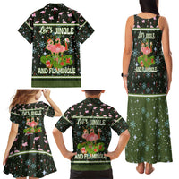 Lets Jingle And Flamingle Christmas Family Matching Tank Maxi Dress and Hawaiian Shirt Funny Xmas Holiday Patterns - Wonder Print Shop