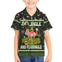 Lets Jingle And Flamingle Christmas Family Matching Tank Maxi Dress and Hawaiian Shirt Funny Xmas Holiday Patterns - Wonder Print Shop