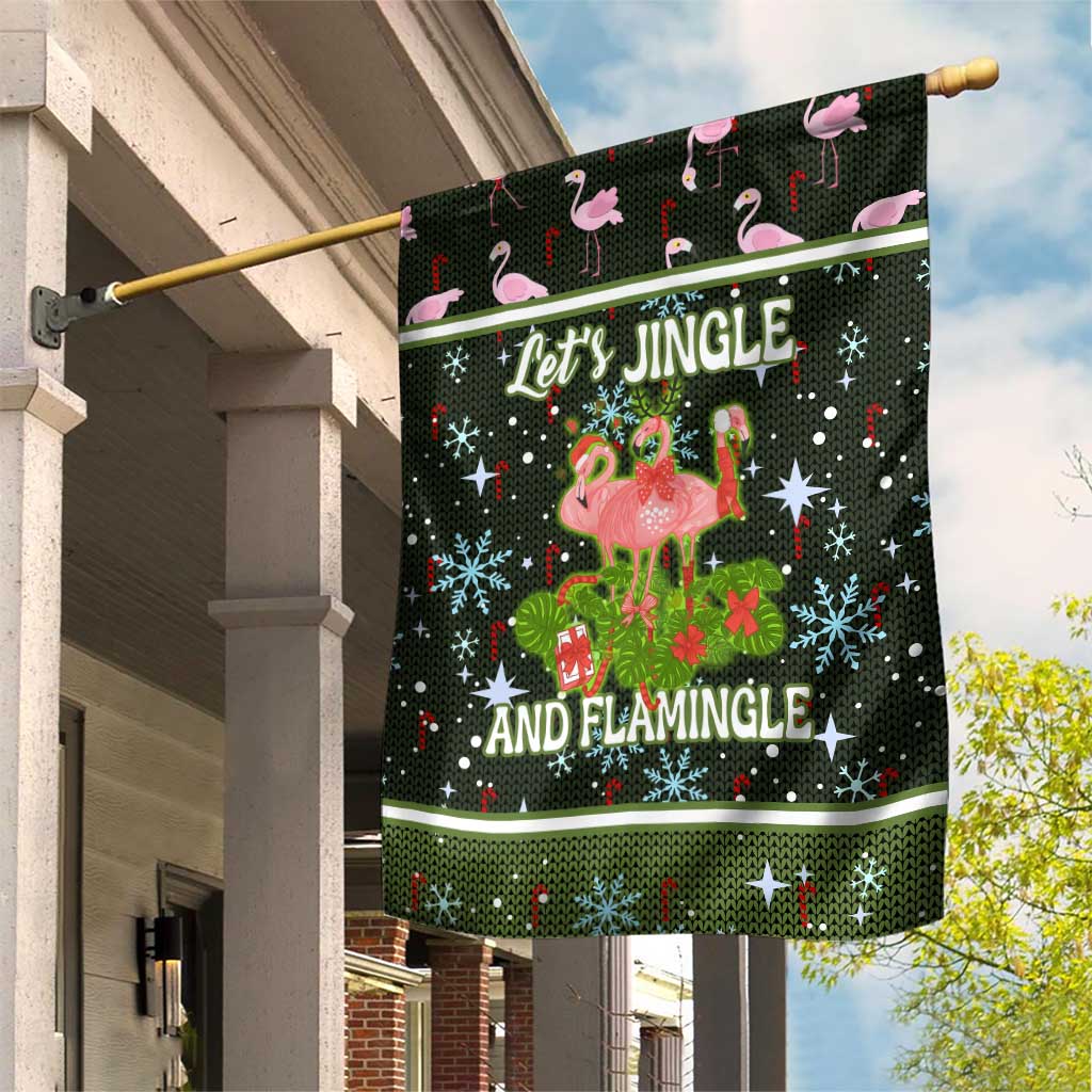 Lets Jingle And Flamingle Christmas Garden Flag Funny Xmas Holiday Patterns - Wonder Print Shop