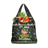Lets Jingle And Flamingle Christmas Grocery Bag Funny Xmas Holiday Patterns - Wonder Print Shop