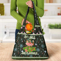 Lets Jingle And Flamingle Christmas Grocery Bag Funny Xmas Holiday Patterns - Wonder Print Shop