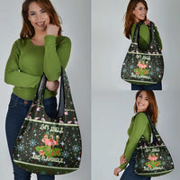 Lets Jingle And Flamingle Christmas Grocery Bag Funny Xmas Holiday Patterns - Wonder Print Shop
