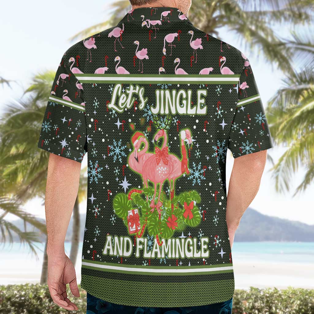 Lets Jingle And Flamingle Christmas Hawaiian Shirt Funny Xmas Holiday Patterns - Wonder Print Shop