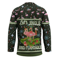 Lets Jingle And Flamingle Christmas Hockey Jersey Funny Xmas Holiday Patterns - Wonder Print Shop