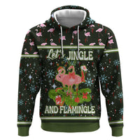 Lets Jingle And Flamingle Christmas Hoodie Funny Xmas Holiday Patterns - Wonder Print Shop