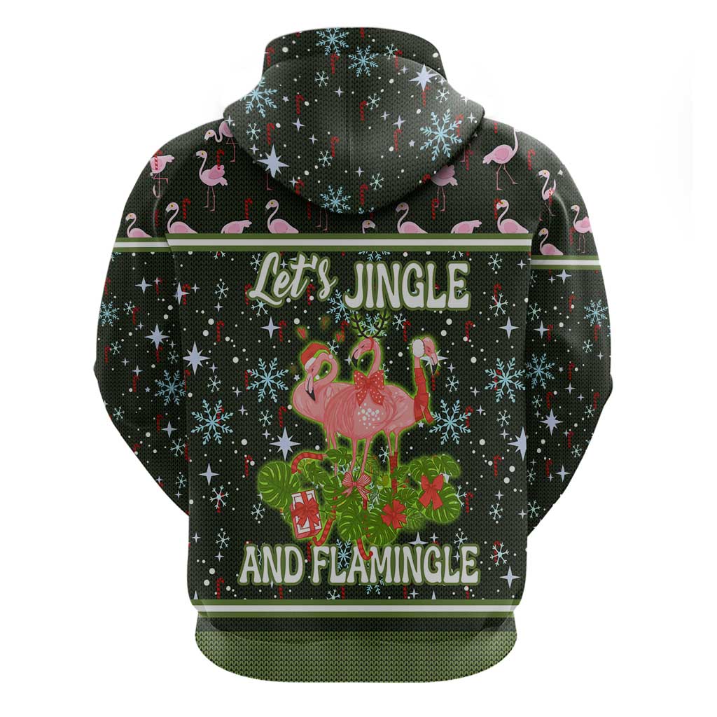 Lets Jingle And Flamingle Christmas Hoodie Funny Xmas Holiday Patterns - Wonder Print Shop