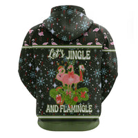 Lets Jingle And Flamingle Christmas Hoodie Funny Xmas Holiday Patterns - Wonder Print Shop
