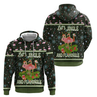 Lets Jingle And Flamingle Christmas Hoodie Funny Xmas Holiday Patterns - Wonder Print Shop