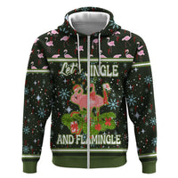 Lets Jingle And Flamingle Christmas Hoodie Funny Xmas Holiday Patterns - Wonder Print Shop