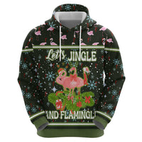 Lets Jingle And Flamingle Christmas Hoodie Funny Xmas Holiday Patterns - Wonder Print Shop