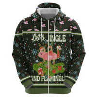 Lets Jingle And Flamingle Christmas Hoodie Funny Xmas Holiday Patterns - Wonder Print Shop
