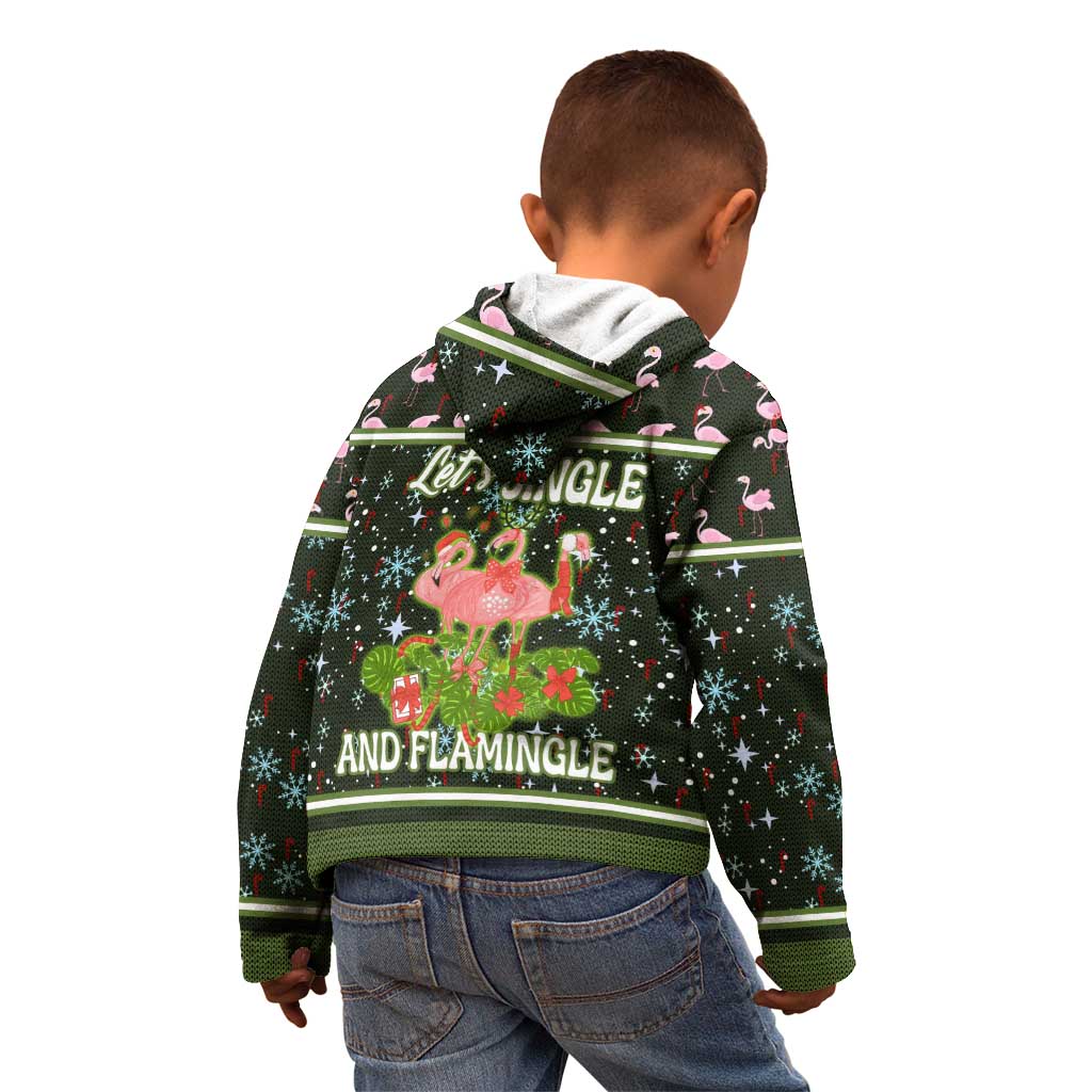 Lets Jingle And Flamingle Christmas Kid Hoodie Funny Xmas Holiday Patterns - Wonder Print Shop