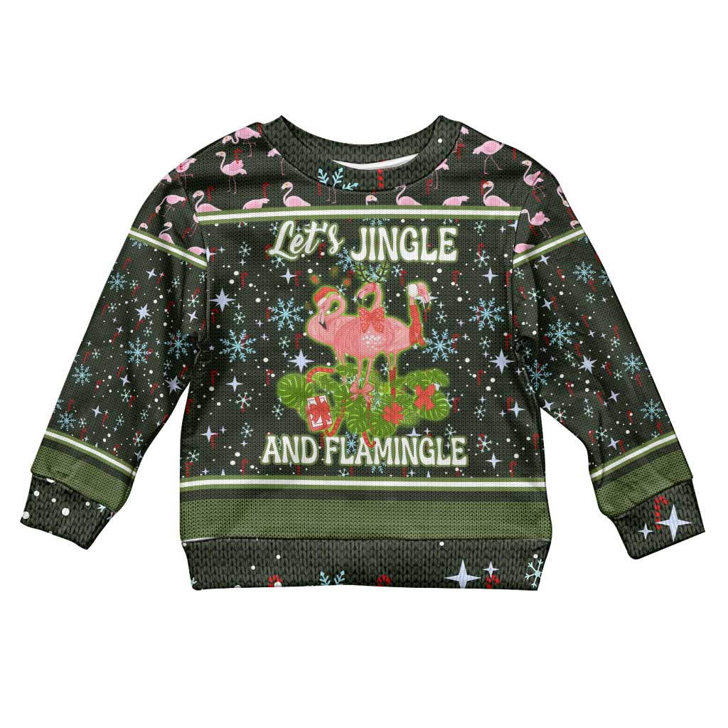 Lets Jingle And Flamingle Christmas Kid Ugly Christmas Sweater Funny Xmas Holiday Patterns - Wonder Print Shop