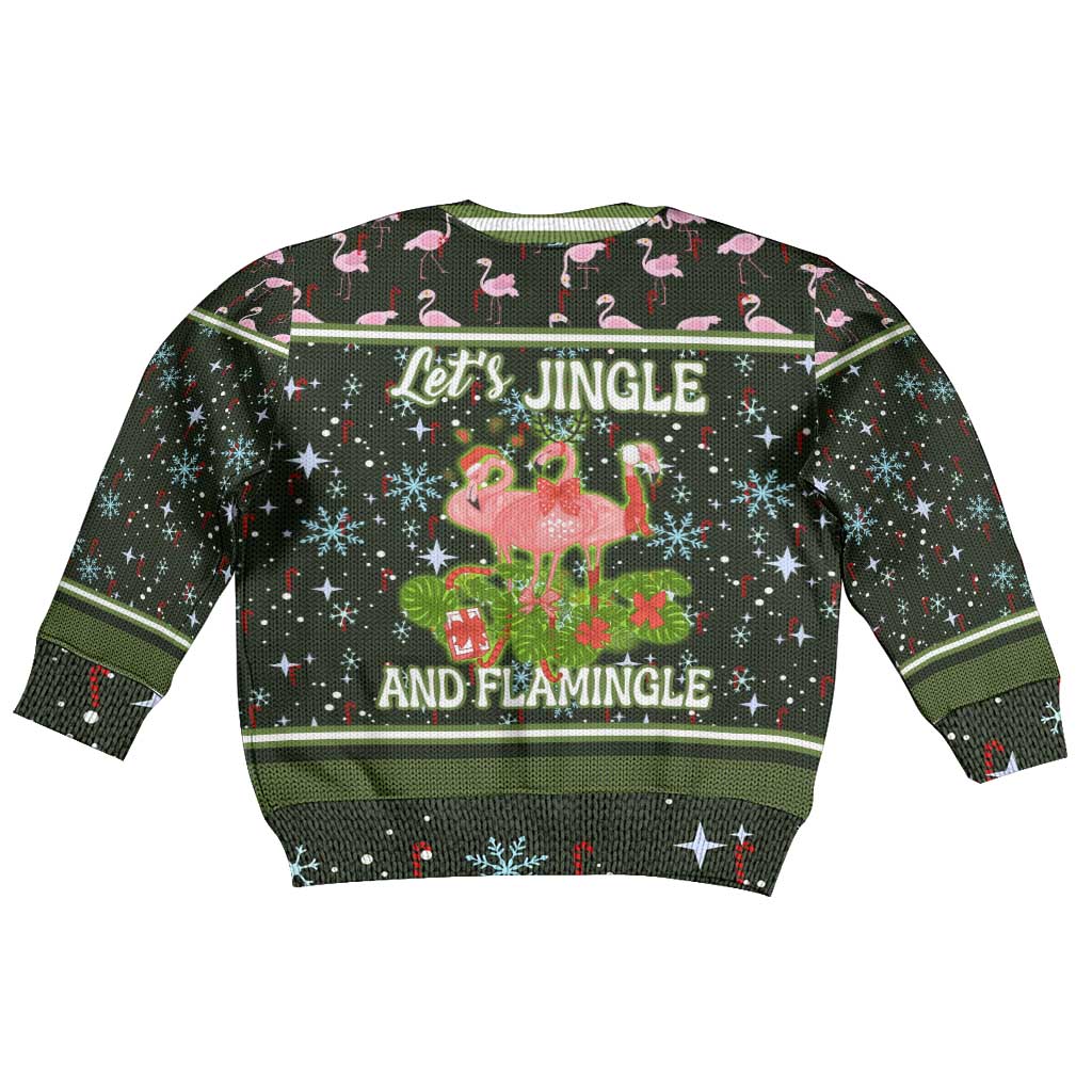 Lets Jingle And Flamingle Christmas Kid Ugly Christmas Sweater Funny Xmas Holiday Patterns - Wonder Print Shop