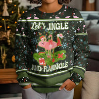 Lets Jingle And Flamingle Christmas Kid Ugly Christmas Sweater Funny Xmas Holiday Patterns - Wonder Print Shop