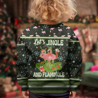 Lets Jingle And Flamingle Christmas Kid Ugly Christmas Sweater Funny Xmas Holiday Patterns - Wonder Print Shop