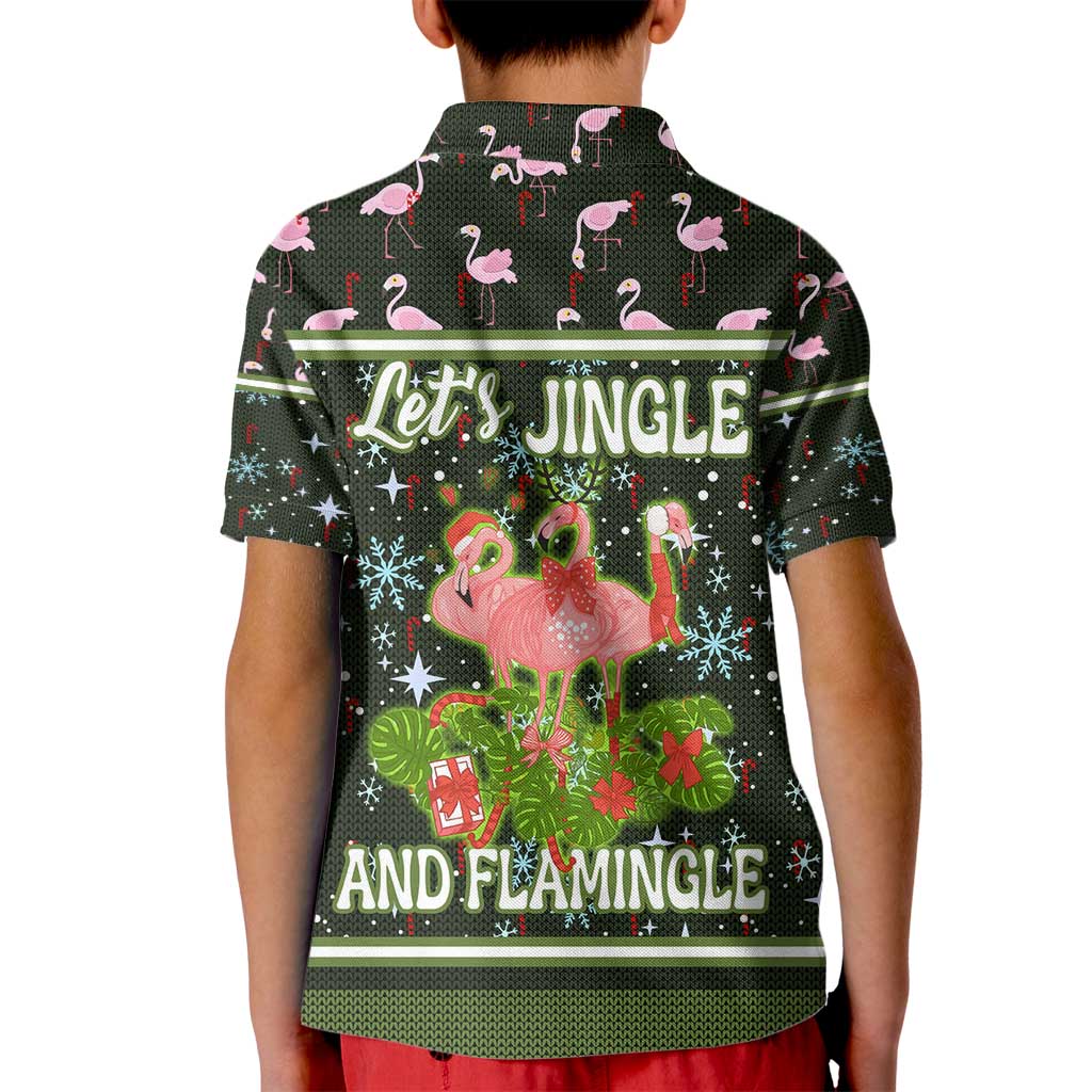 Lets Jingle And Flamingle Christmas Kid Polo Shirt Funny Xmas Holiday Patterns - Wonder Print Shop