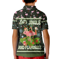 Lets Jingle And Flamingle Christmas Kid Polo Shirt Funny Xmas Holiday Patterns - Wonder Print Shop